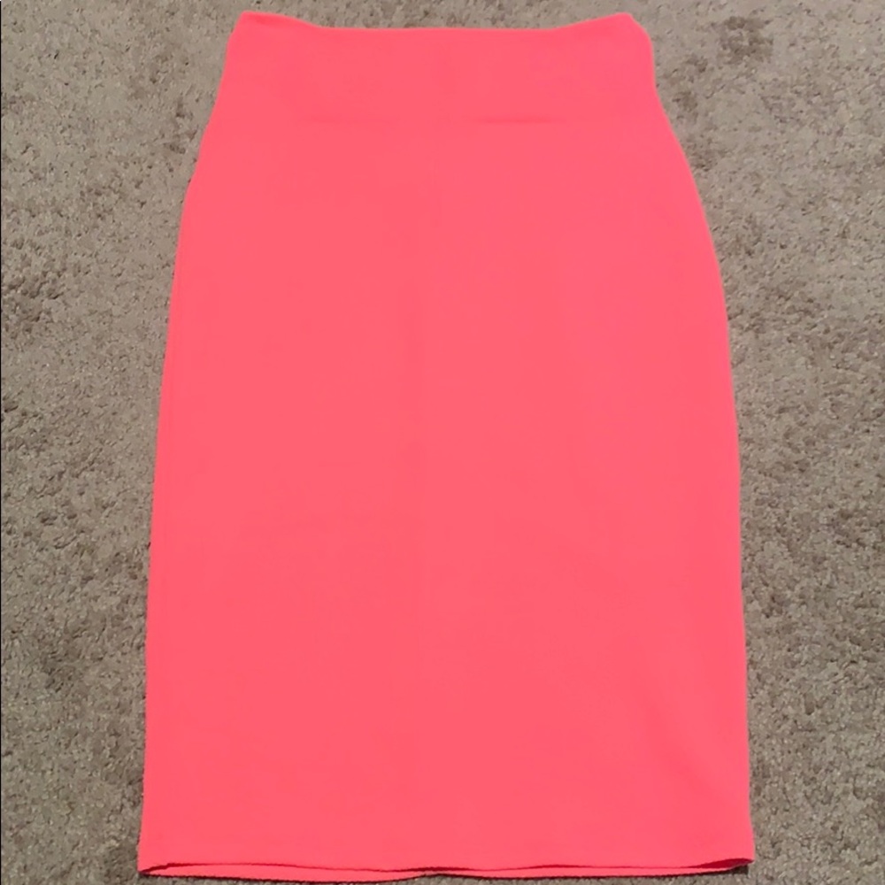 Hot pink body con skirt